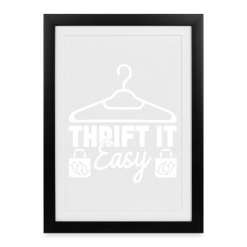 Magasin d’occasion Facile Adore le magasiner d’occasion - Affiche encadrée (27 × 37 cm) - noir - Devant
