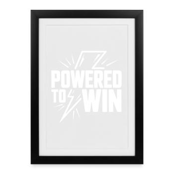 Powered to Win - Framed poster (27 × 37 cm) - black - Front