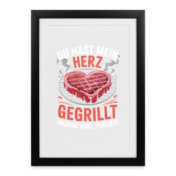 You Have My Heart Grilled Medium Rare Perfect - Framed poster (27 × 37 cm) - black - Front