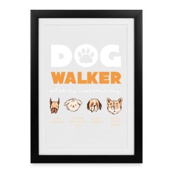 Collection de citations sur les promeneurs de chiens - Affiche encadrée (27 × 37 cm) - noir - Devant