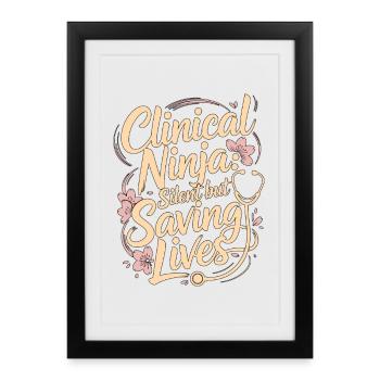 Nurse Practitioner Clinical Ninja Medical Provider - Framed poster (27 × 37 cm) - black - Front
