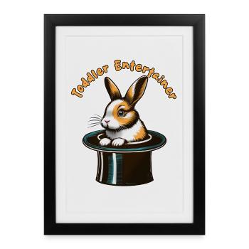 Rabbit in a Top Hat: Toddler Entertainer - Framed poster (27 × 37 cm) - black - Front