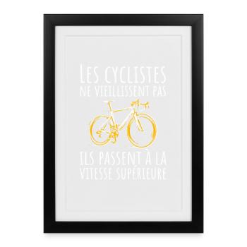 Cyclists don't get old Bike humor - Framed poster (27 × 37 cm) - black - Front
