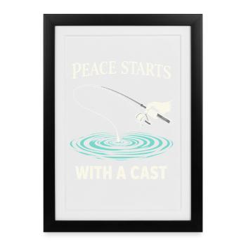 Stress Relief, Fishing, Mental Health - Framed poster (27 × 37 cm) - black - Front