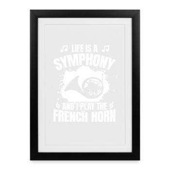 La vie est une symphonie - Affiche encadrée (27 × 37 cm) - noir - Devant