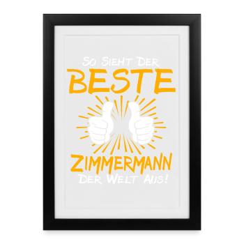 Idée de cadeau Zimmermann - Affiche encadrée (27 × 37 cm) - noir - Devant