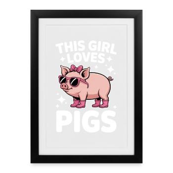 Pig Sayings Pig Funny Pigs Gift - Framed poster (27 × 37 cm) - black - Front