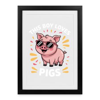 Pig Sayings Pig Funny Pigs Gift - Framed poster (27 × 37 cm) - black - Front