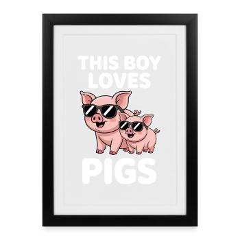 Pig Sayings Pig Funny Pigs Gift - Framed poster (27 × 37 cm) - black - Front