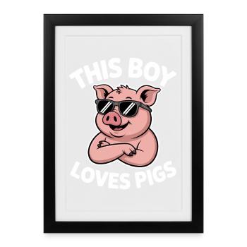 Pig Sayings Pig Funny Pigs Gift - Framed poster (27 × 37 cm) - black - Front