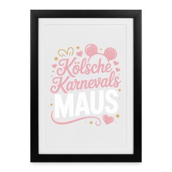 Cologne Carnaval Mouse Cologne Carnaval Cologne Mouse - Affiche encadrée (27 × 37 cm) - noir - Devant