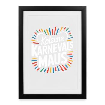 Cologne Carnival Mouse Cologne Carnival Cologne Mouse - Framed poster (27 × 37 cm) - black - Front