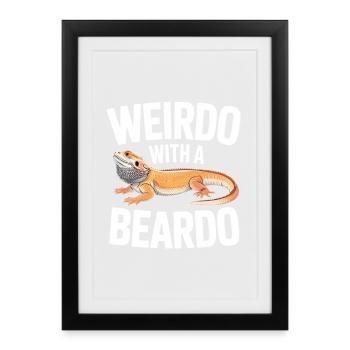 Weirdo With A Beardo - Framed poster (27 × 37 cm) - black - Front