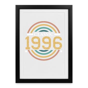 Classique 1996 Anniversaire 30 ans Année Naissance - Affiche encadrée (27 × 37 cm) - noir - Devant