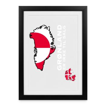 Greenland Not For Sale Emblem - Framed poster (27 × 37 cm) - black - Front