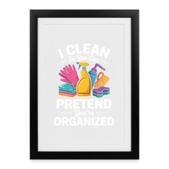 Cleaning Lady Household Professional Humor - Framed poster (27 × 37 cm) - black - Front