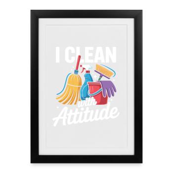 Motif de l’équipe de nettoyage - Affiche encadrée (27 × 37 cm) - noir - Devant