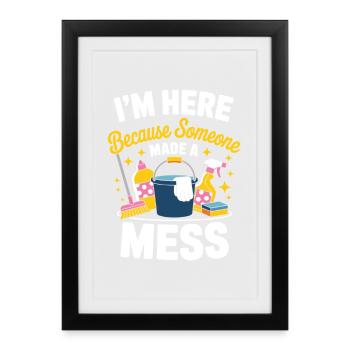 Cleaning Lady Household Professional Humor - Framed poster (27 × 37 cm) - black - Front