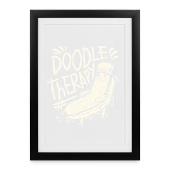 Dessin de Gribouillis - Affiche encadrée (27 × 37 cm) - noir - Devant