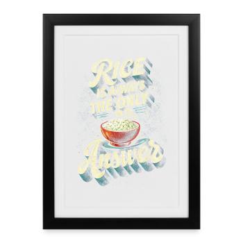 Le riz asiatique est toujours la seule solution - Affiche encadrée (27 × 37 cm) - noir - Devant
