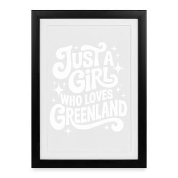 Juste une fille qui aime le Groenland Fan de Grönland - Affiche encadrée (27 × 37 cm) - noir - Devant