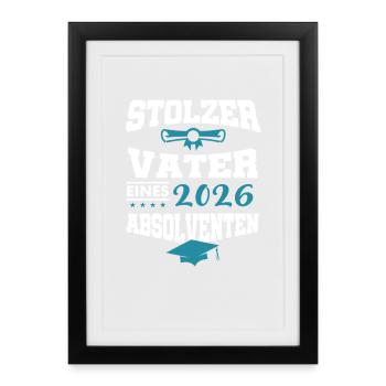 Proud Father Diplômé du Master de Licence 2026 - Affiche encadrée (27 × 37 cm) - noir - Devant