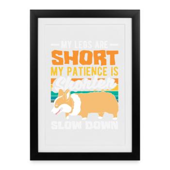 Attends-moi, j’ai de petites jambes - Affiche encadrée (27 × 37 cm) - noir - Devant