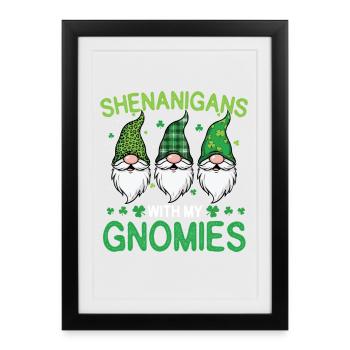 Des bêtises avec mes gnomies St Patrick’s - Affiche encadrée (27 × 37 cm) - noir - Devant