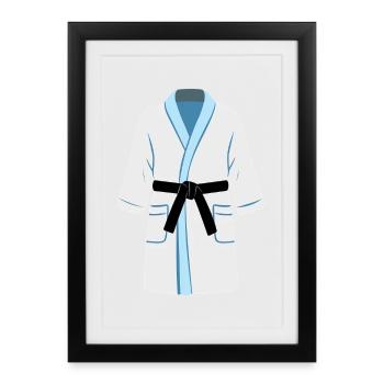 The bathrobe - For spontaneous visits - Framed poster (27 × 37 cm) - black - Front
