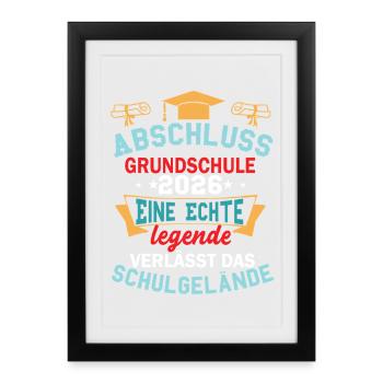Graduation from primary school in 2026 Legend leaves - Framed poster (27 × 37 cm) - black - Front