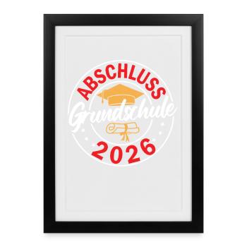 Adieu à l’école primaire de fin d’études 2026 - Affiche encadrée (27 × 37 cm) - noir - Devant