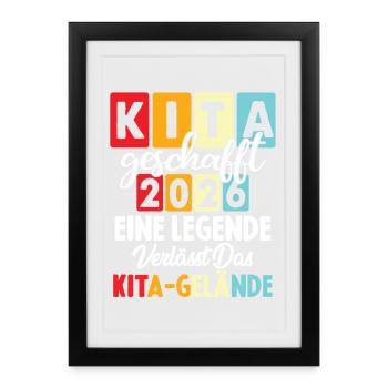 Daycare center made in 2026 A legend leaves the - Framed poster (27 × 37 cm) - black - Front