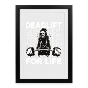 Deadlift For Life – Grim Reaper Fitness Design - Framed poster (27 × 37 cm) - black - Front