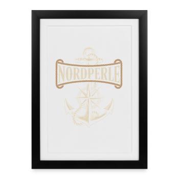 Nordperle Hamburg North Sea Baltic Sea North German Deern - Framed poster (27 × 37 cm) - black - Front
