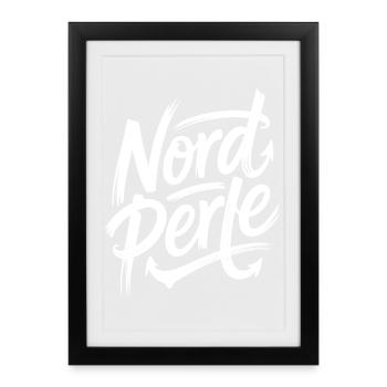 Nordperle Hamburg North Sea Baltic Sea North German Deern - Framed poster (27 × 37 cm) - black - Front
