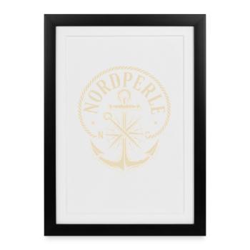 Nordperle Hamburg North Sea Baltic Sea North German Deern - Framed poster (27 × 37 cm) - black - Front