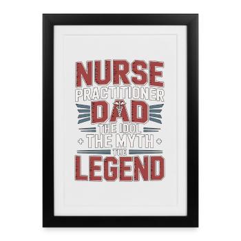 Infirmier praticien Papa L’idole Les soins primaires - Affiche encadrée (27 × 37 cm) - noir - Devant
