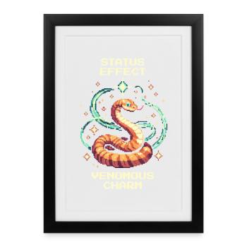 Charme Toxique | Effet de statut du serpent - Affiche encadrée (27 × 37 cm) - noir - Devant