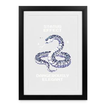 Dangereusement élégant | Attitude de serpent - Affiche encadrée (27 × 37 cm) - noir - Devant