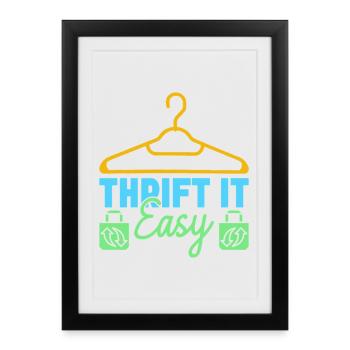Friperie Shopping Friperie Facile - Affiche encadrée (27 × 37 cm) - noir - Devant