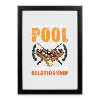 Passion pour la piscine : fermement connecté - Affiche encadrée (27 × 37 cm) - noir - Devant