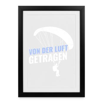 Paragliding CARRIED BY THE AIR Fun - Framed poster (27 × 37 cm) - black - Front
