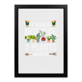 Normal 2 Plants Ago Funny Gardener Garden - Framed poster (27 × 37 cm) - black - Front