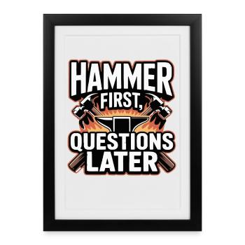 Hammer : premières questions, puis Blacksmith disant - Affiche encadrée (27 × 37 cm) - noir - Devant