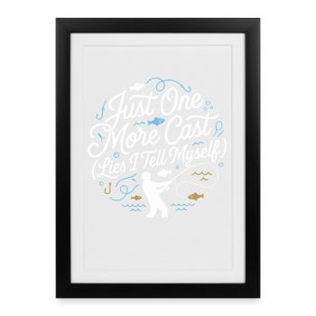 Juste un autre lancer de mensonges, je me dis pêcheur - Affiche encadrée (27 × 37 cm) - noir - Devant