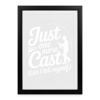 Encore un lancer de mensonges, je me dis en pêchant - Affiche encadrée (27 × 37 cm) - noir - Devant