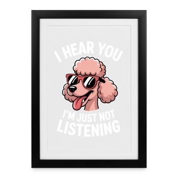Paroles de caniche Caniche Cadeau drôle de caniche - Affiche encadrée (27 × 37 cm) - noir - Devant
