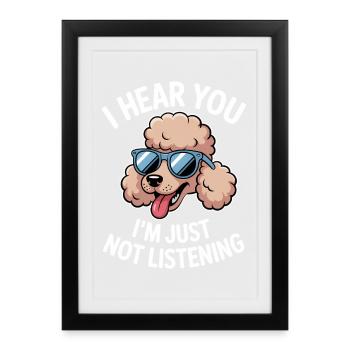 Paroles de caniche Caniche Cadeau drôle de caniche - Affiche encadrée (27 × 37 cm) - noir - Devant