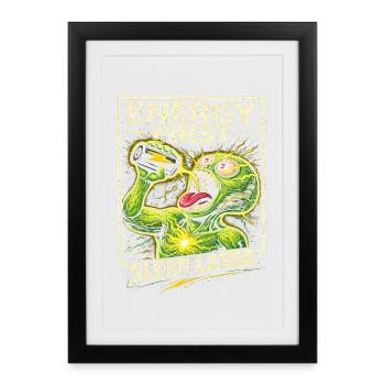 Boisson énergisante Sommeil en poing plus tard - Affiche encadrée (27 × 37 cm) - noir - Devant