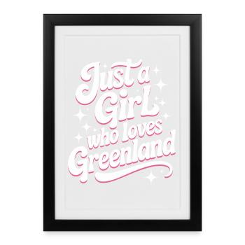 Juste une fille qui aime le Groenland Fan de Grönland - Affiche encadrée (27 × 37 cm) - noir - Devant
